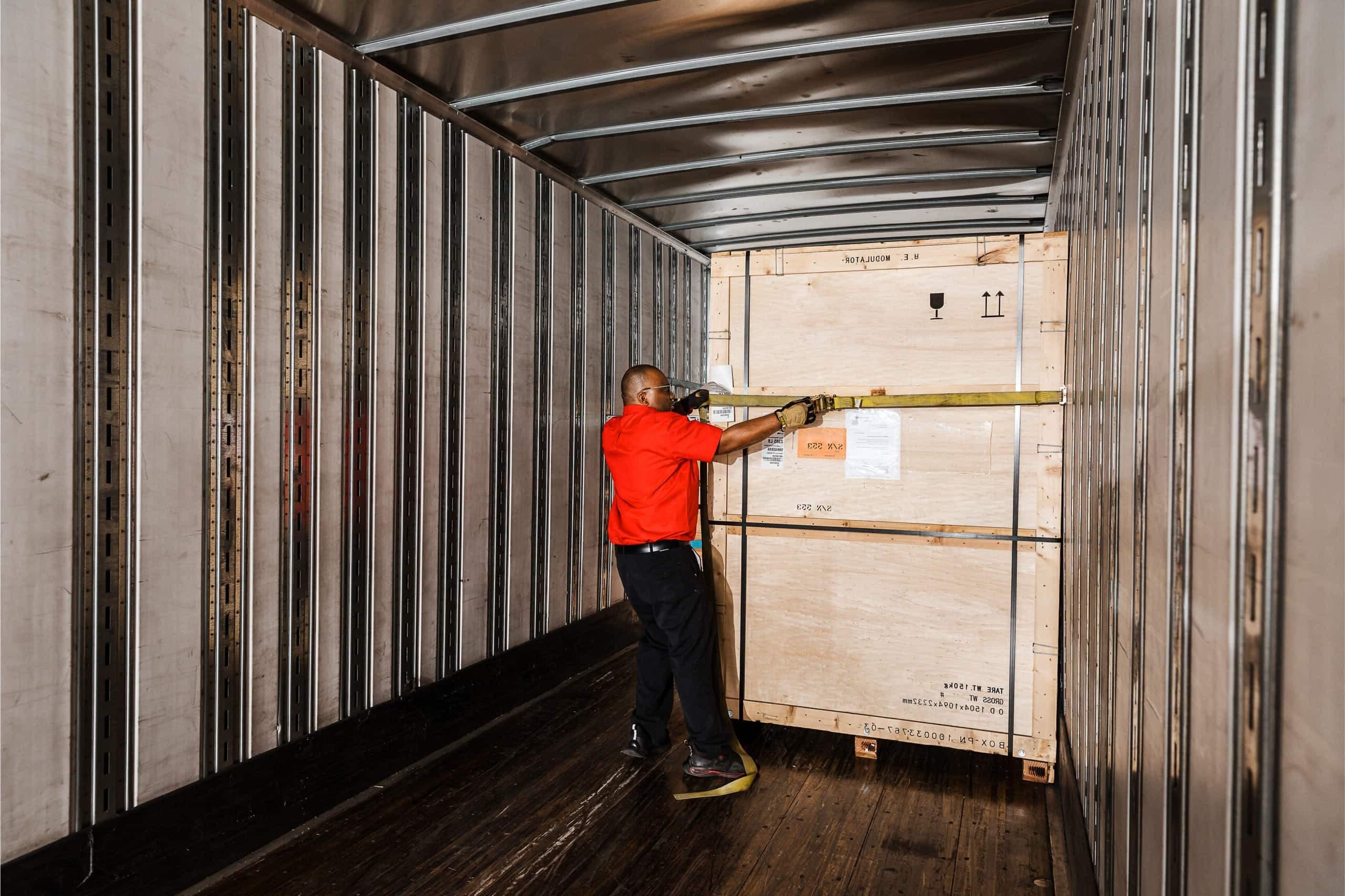 logistics worker in truck